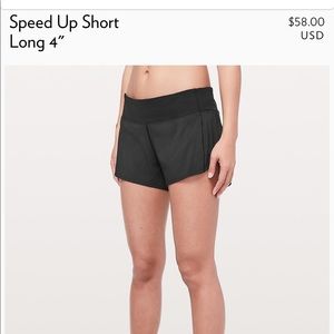 Lululemon speed up short 4”